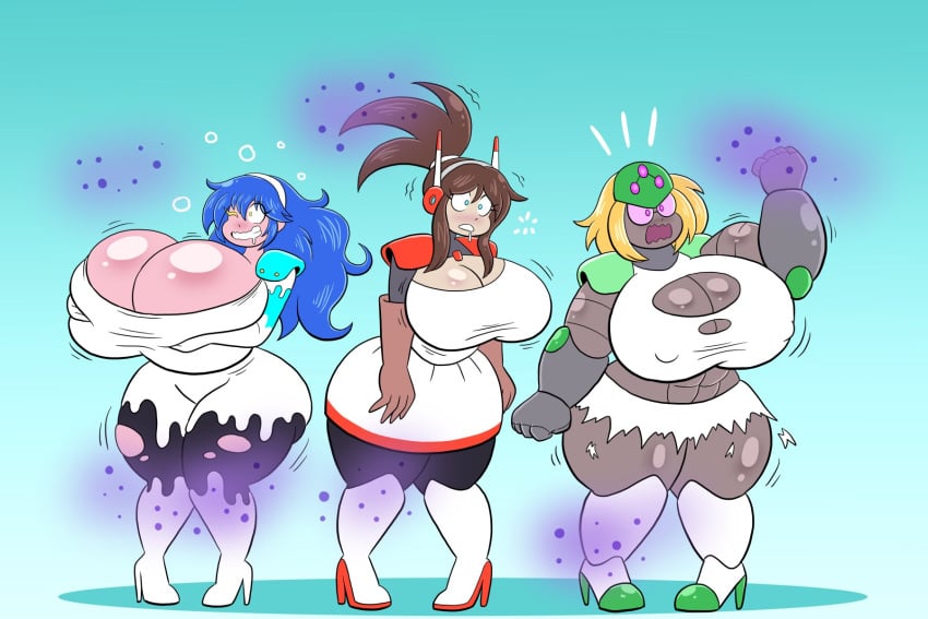 ass_expansion breast_expansion corruption drone droneification enemy_conversion prinnydood robot robot_girl robotization thigh_expansion