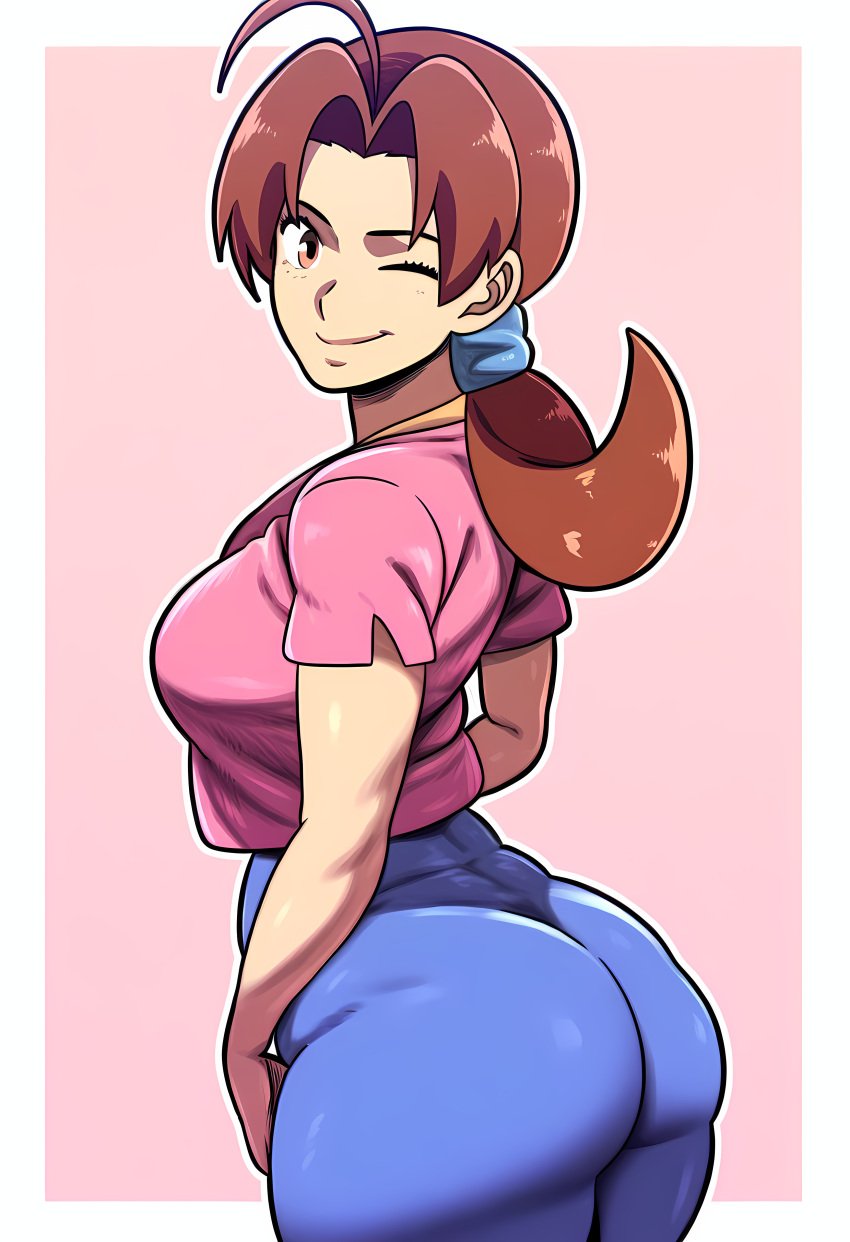 1girls 2024 2d 2d_(artwork) ai_generated ass breasts delia_ketchum_(pokemon) game_freak mature_female milf mullon nintendo novelai pokemon pokemon_(anime) pokemon_(game) pokemon_journeys smile solo solo_female solo_focus thick_thighs