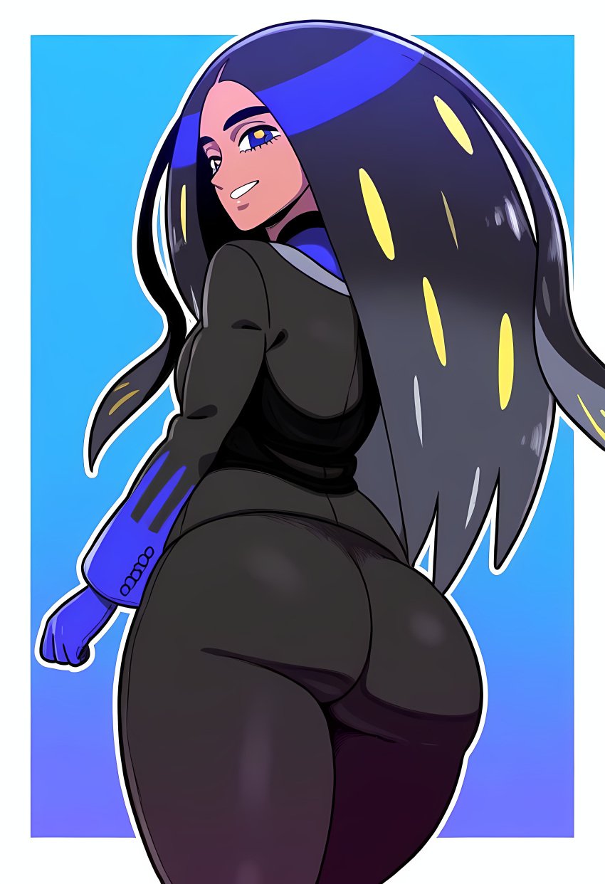 1girls 2024 2d 2d_(artwork) ai_generated ass dark-skinned_female dark_skin game_freak geeta_(pokemon) mullon nintendo novelai pokemon pokemon_(anime) pokemon_(game) pokemon_sv solo solo_female solo_focus thick_thighs