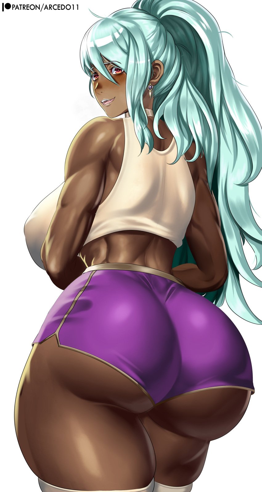 arcedo blue_hair dark-skinned_female fat_ass fire_emblem fire_emblem_heroes nidhoggr_(fire_emblem) tagme