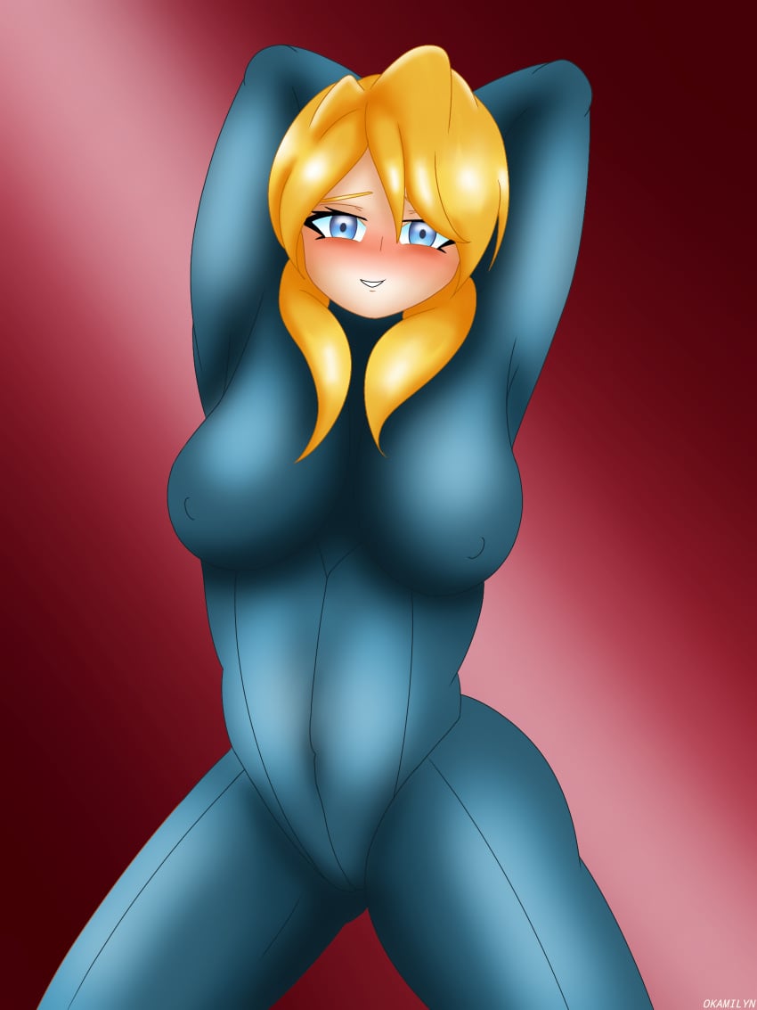 1girls alia bodysuit capcom female_only mega_man mega_man_x mega_man_x_dive okamilyn pillow_shading self_upload