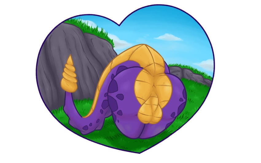 2024 activision alpha_channel anus ass balls big_butt butt_heart digital_drawing_(artwork) digital_media_(artwork) dragon genitals grass heart_symbol hi_res magnificent-arsehole male mythological_creature mythological_scalie mythology plant scalie sky spyro_the_dragon tagme tail