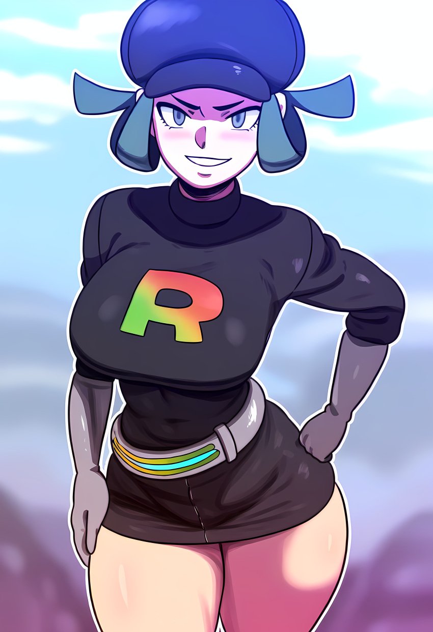 1girls 2024 2d 2d_(artwork) ai_generated game_freak mullon nintendo novelai pokemon pokemon_(anime) pokemon_(game) pokemon_sm solo solo_female solo_focus team_rainbow_rocket team_rainbow_rocket_grunt team_rainbow_rocket_grunt_(female) thick_thighs