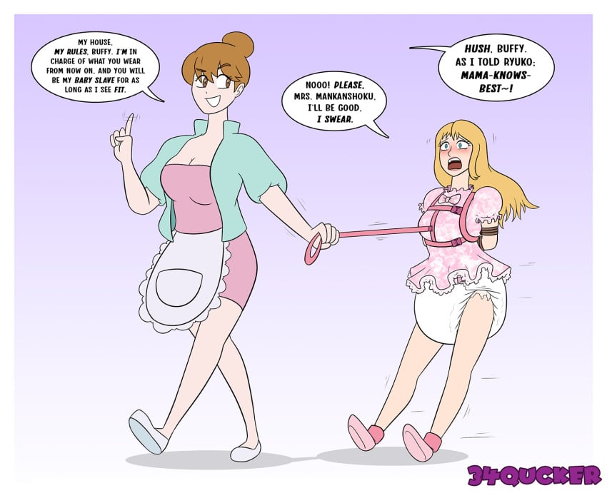 abdl abdlbabygirl age_difference age_regression anime anime_style blonde_female blonde_hair btvs buffy_sub_challenge buffy_summers buffy_the_vampire_slayer crossover crossover_pairing crossover_ship crossover_shipping diaper diaper_fetish diapers dominatrix femdom kill_la_kill lezdom live_action mankanshoku_sukuyo mommy mommy_dom mommy_kink sukuyo_mankanshoku yuri