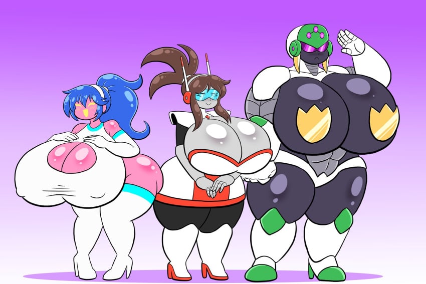 ass_expansion breast_expansion corruption drone droneification enemy_conversion grepstrash huge_ass huge_breasts huge_thighs prinnydood robot robot_girl robotization thigh_expansion