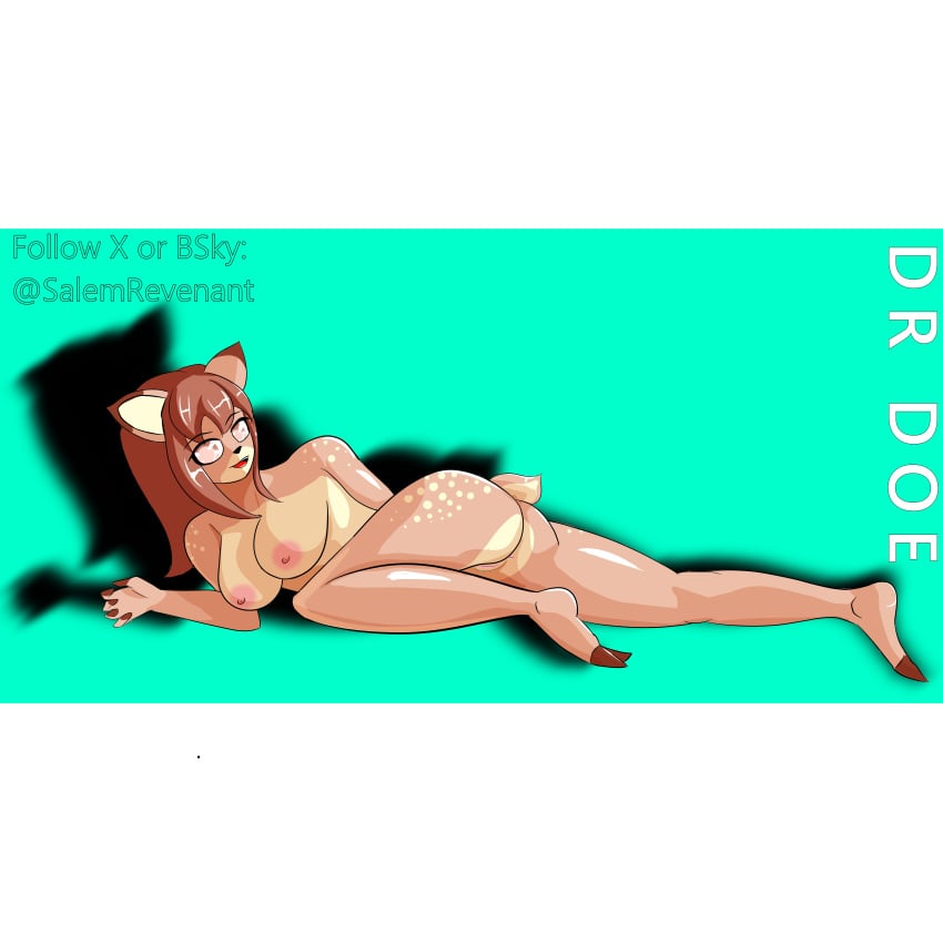 anthro big_breasts brown_eyes brown_hair doe doe_(alfa995) furry furry_female salem_revenant