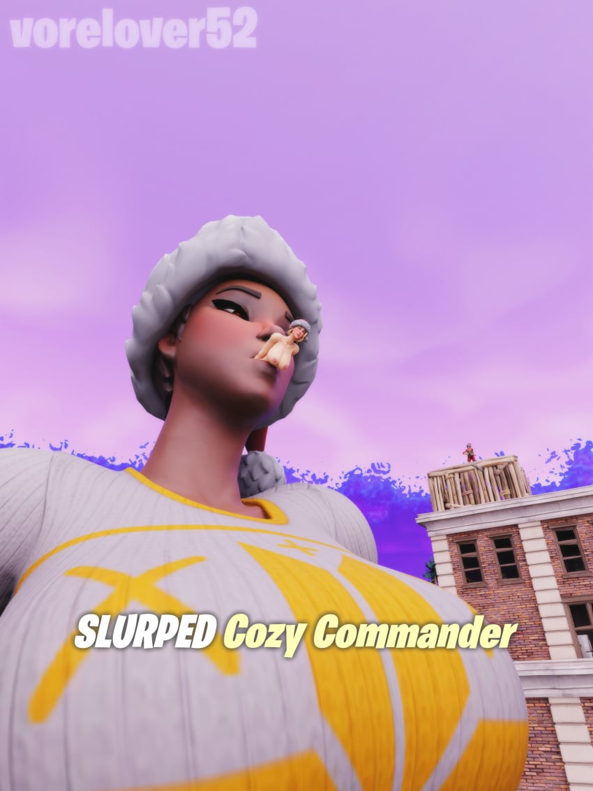 3d 3girls big_ass big_breasts blender blush cozy_commander fortnite giantess holly_jammer huge_breasts jolly_jammer oral_vore soft_vore vore vorelover52