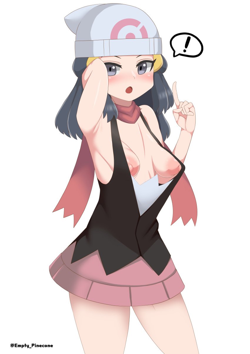 blue_hair dawn_(pokemon) dress empty_pinecone female female_only hat human looking_at_viewer pibu pokemon pokemon_dppt