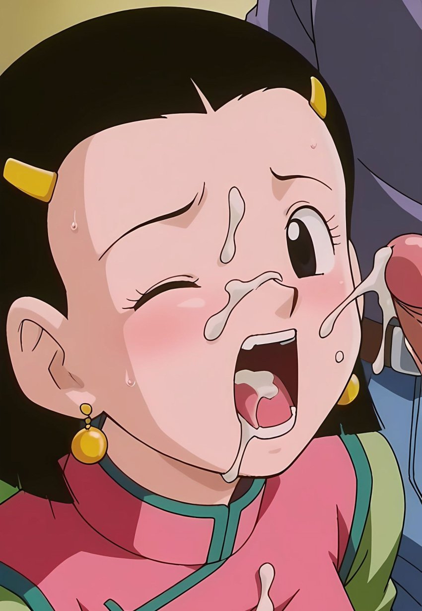 ai_generated anime bukkake cheating cheating_wife chichi chichi_(gt_saga) chinese_clothes cuckold cum_in_mouth cum_on_face cumshot dragon_ball dragon_ball_gt dragon_ball_z female mature_female milf mother motherly_cuckold