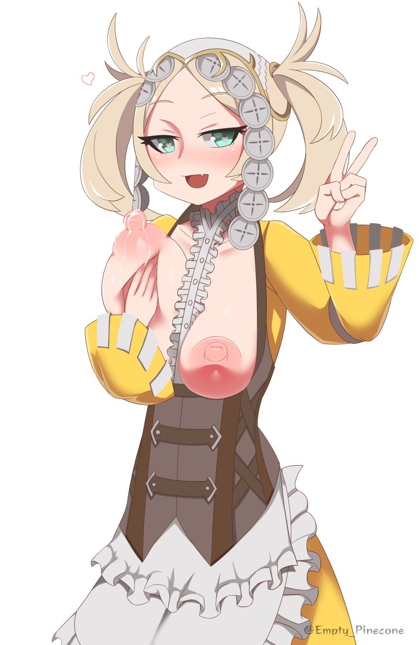 blonde_hair empty_pinecone female female_only fire_emblem fire_emblem_awakening holding_breast lactation lissa_(fire_emblem) pibu