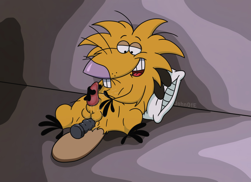 4_fingers 4_toes anal anal_sex angry_beavers anus balls beaver black_eyes buckteeth chubby cum cum_on_hand cum_on_penis cum_on_stomach dildo erection fur happy hi_res high_resolution highres johnofe male male_only masturbation nickelodeon norbert nude open_mouth penetration penis pillow purple_nose purple_skin red_penis red_skin rodent sex_toy sitting skin smile solo spread_legs spreading teeth tongue toy white_eyes yellow_fur