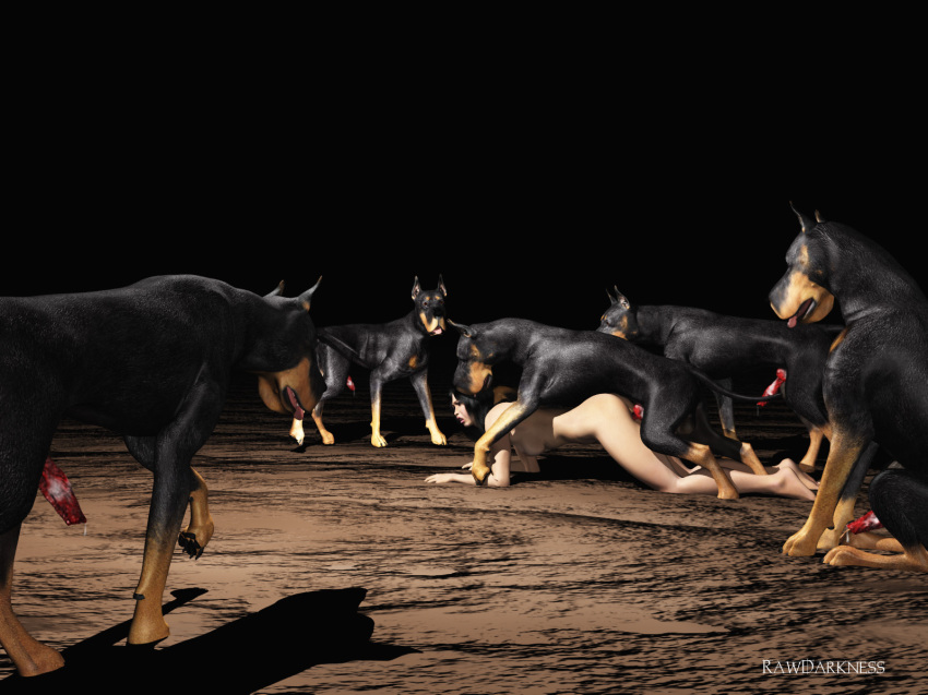 1girls 2008 3d 5animals balls canine canine_penis dominant_feral erection female feral feral_on_female group group_sex human imminent_gangbang interspecies male nude penetration penis rawdarkness sex straight vaginal_penetration zoophilia