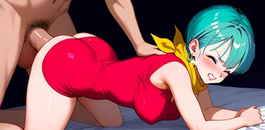 1boy 1girls ai_generated anal anal_sex bulma_briefs dragon_ball dragon_ball_z penetration penis