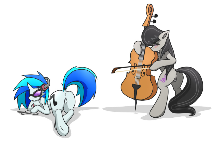 alpha_channel anus ass ass_up black_hair blue_hair blush casual cello cutie_mark duo earth_pony equine eyewear female female_only feral friendship_is_magic fur glasses grey_fur hair headphones horn horse looking_at_viewer looking_down lying multiple_females musical_instrument my_little_pony nude octavia_melody on_stomach plain_background playing_instrument pony presenting presenting_hindquarters purple_eyes pussy raised_tail standing taps transparent_background two_tone_hair unicorn vinyl_scratch_(mlp) white_fur