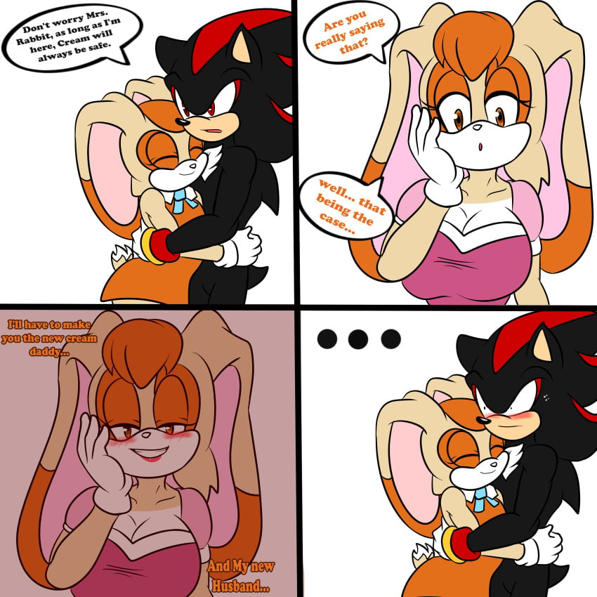 2girls1boy cream_the_rabbit seductive_look seductive_smile shadow_the_hedgehog sonic_(series) sonic_the_hedgehog_(series) soulyagami64 vanilla_the_rabbit