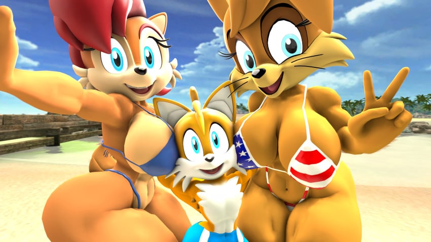 1boy 2girls 3d age_difference anthro archie_comics beach big_breasts bikini breasts bunnie_rabbot bunny canine chipmunk cub daemont92 female fox male male/female/female older_female older_woman older_woman_and_younger_boy rabbit sally_acorn sega selfie shorts sonic_(series) sonic_the_hedgehog_(archie) sonic_the_hedgehog_(comics) sonic_the_hedgehog_(series) source_filmmaker squirrel swimsuit tails thick_thighs voluptuous wide_hips young young_boy younger_male