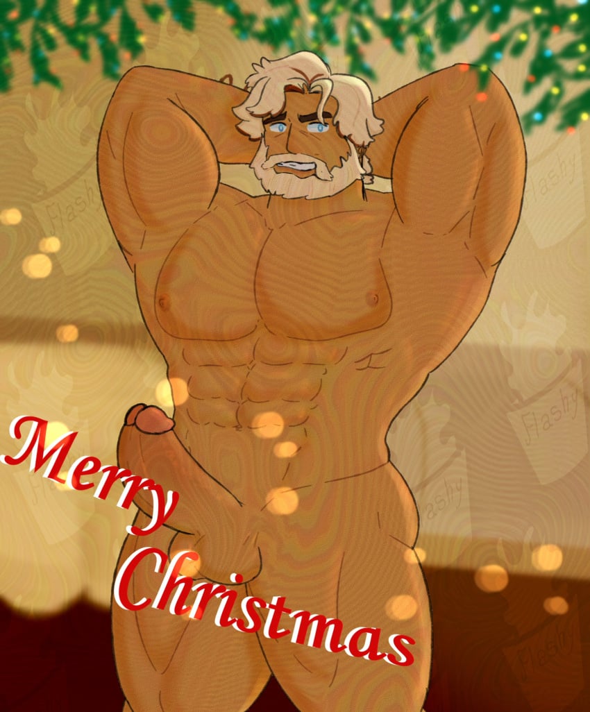 2024 ass balls bara barazoku bear beard big_ass big_breasts big_muscles big_penis breasts christmas cookie cookie_run cookie_run_kingdom cookie_run_ovenbreak daddy dilf eggnog_cookie english_text erection exhibitionism facial_hair flashy422 gay hair holidays humanized_cookie male mature merry_christmas muscles muscular penis santa_costume sex