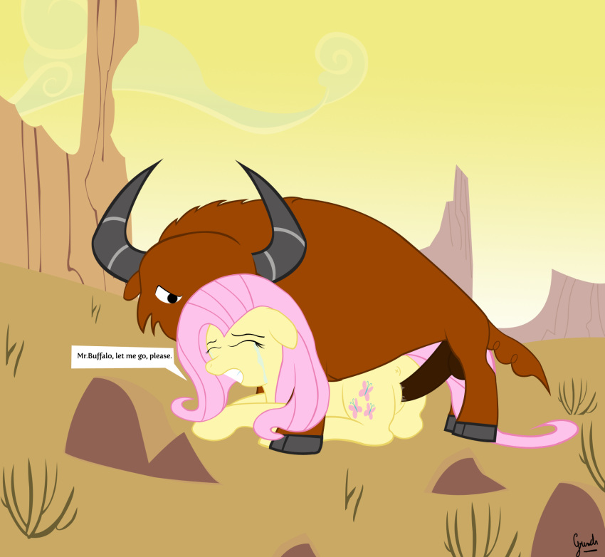 anus bovine buffalo crying equine erection female feral fluttershy_(mlp) forced friendship_is_magic fur grinch_(artist) hair horse interspecies male mammal my_little_pony pegasus penetration penis pink_hair pony pussy rape sex straight vaginal_penetration wings yellow_fur