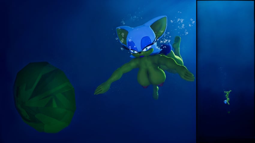 1girls 3d 3d_(artwork) breathhold bubbles danil4h emerald_(gem) female nude rouge_the_bat sea sega skinny_dipping solo sonic_(series) sonic_the_hedgehog_(series) trade underwater