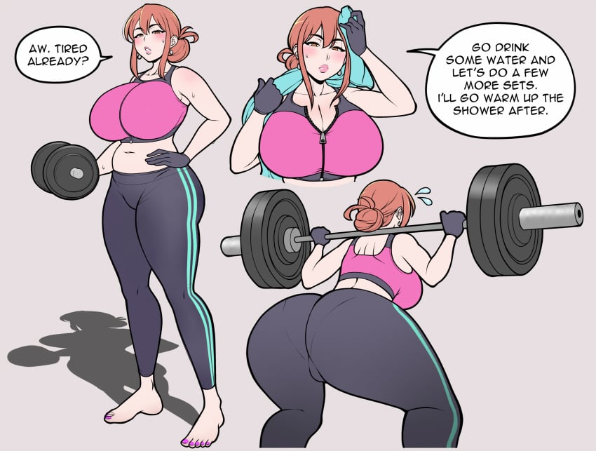 exercise gym_clothes jam-orbital leggings milf presenting_ass presenting_breasts sports_bra