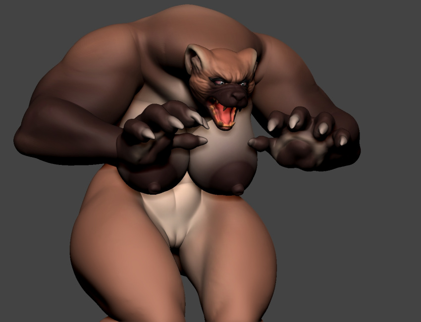 angry animal_humanoid anthro areola big_areola big_breasts big_nipples breasts claws female figurine genitals gulonine huge_breasts humanoid mammal mammal_humanoid muscular muscular_female mustelid mustelid_humanoid musteline musteline_humanoid nipples pussy sculpture sharp_teeth solo tall teeth thick_thighs violentfran wolverine wolverine_humanoid