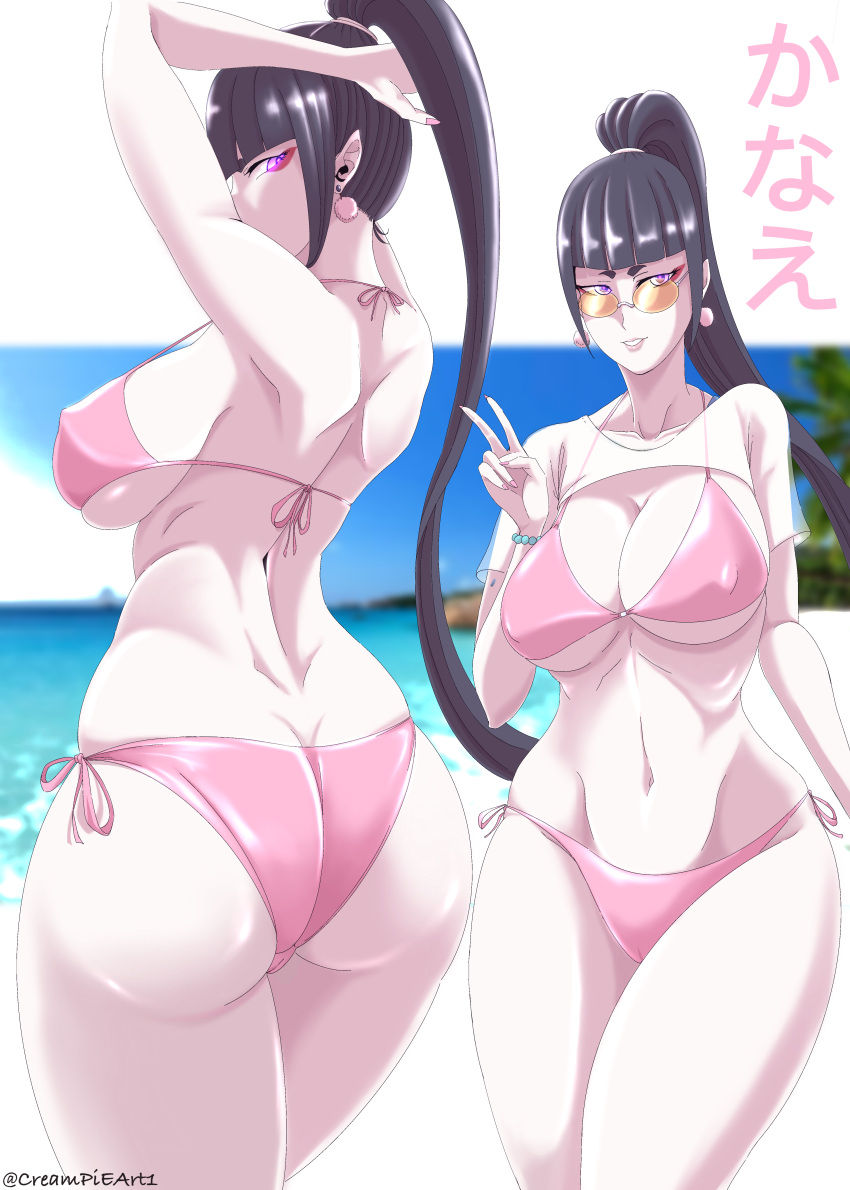 asian_female big_breasts black_hair creampieart1 kanae_murashi original original_character ponytail