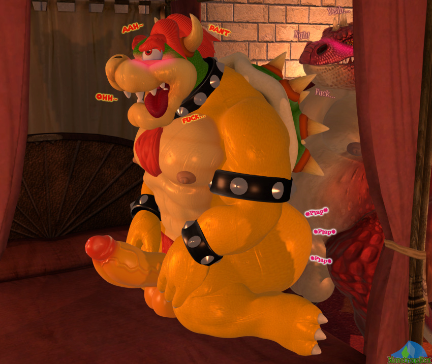 2024 2boys 3d 3d_(artwork) ahe_gao albalbalb anal anal_sex anthro armband ass balls bed bedroom belly big_balls big_belly big_butt big_penis blush bodily_fluids body_hair bowser chest_hair claws digital_media_(artwork) dragon duo english_text erection european_mythology furniture gay gay_sex genitals giana_sisters green_body green_scales gurglewocky_(giana_sisters) hair hi_res horn indoors inside koopa looking_pleasured male male/male male_only mario_(series) multiple_boys musclegut muscular muscular_anthro muscular_male mythological_creature mythological_scalie mythology nintendo nipples pecs penetration penis pubes red_body red_eyes red_hair red_scales scales scalie shell sweat tail tan_body tan_scales teeth_showing text toe_claws tongue tongue_out wall_(structure) watermark western_dragon yellow_body yellow_eyes yellow_scales