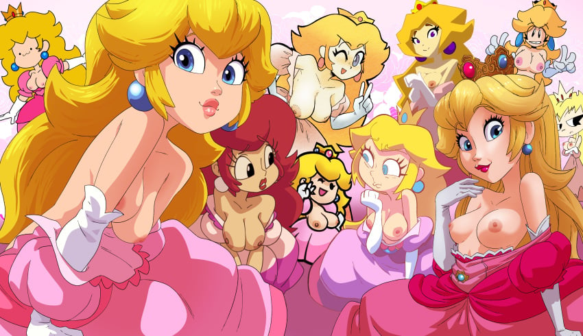 2d 6+girls :3 accurate_art_style bare_shoulders bedroom_eyes big_breasts bigarmybug_(style) blonde_hair blue_eyes blush breasts breasts_out brooch brown_hair collarbone color coolerinker crown dress dress_down earrings edit egoraptor_(style) elbow_gloves female frills funnyhoohooman gloves happy human ignorance_is_bliss inker_comics inkershike jewelry large_breasts leaning_forward lips lipstick long_hair looking_at_viewer low_poly makeup mario_(series) medium_breasts mini_crown mrcbleck multiple_girls multiple_persona narrowed_eyes nintendo nipples no_bra off_shoulder on_model open_mouth paper_mario paper_peach parody pink_dress pink_lips princess_peach princess_peach_(bigarmybug) princess_peach_(starbomb) princess_toadstool pringus_mcdingus puffy_short_sleeves puffy_sleeves red_lips sakura_tamakichi_(style) seductive seductive_look seductive_smile short_sleeves skinny slim slim_waist small_breasts small_waist smile source_request square_crossover starbomb style_parody super_mario_64 super_mario_adventures super_mario_bros._(2023_film) terminalmontage the_super_mario_bros._super_show! thin thin_waist topless underwear undressing v v_sign white_gloves youtube