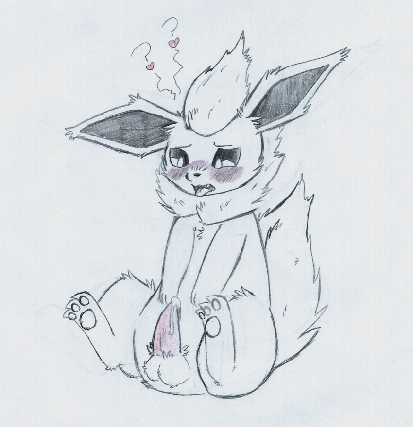 ? balls blush cm eeveelution flareon heart male male_only nintendo penis pokemon pokemon_(species) precum video_games