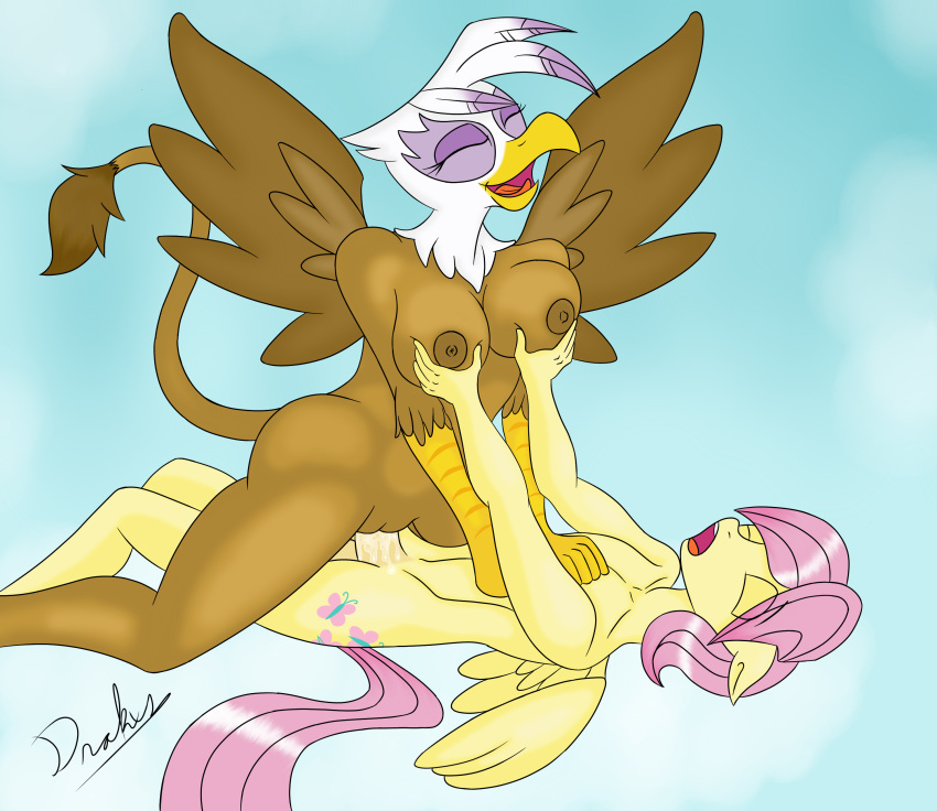 2013 avian big_breasts breast_grab breasts butterscotch_(mlp) closed_eyes cowgirl_position cum cum_in_pussy cum_inside cutie_mark drakxs equine erection feathers female friendship_is_magic gilda_(mlp) gryphon hair horse horsecock long_hair male my_little_pony nipples open_mouth orgasm pegasus penetration penis pink_hair pony rule_63 straight straight_hair tail_tuft tongue vaginal_penetration wing_boner wings yellow_fur