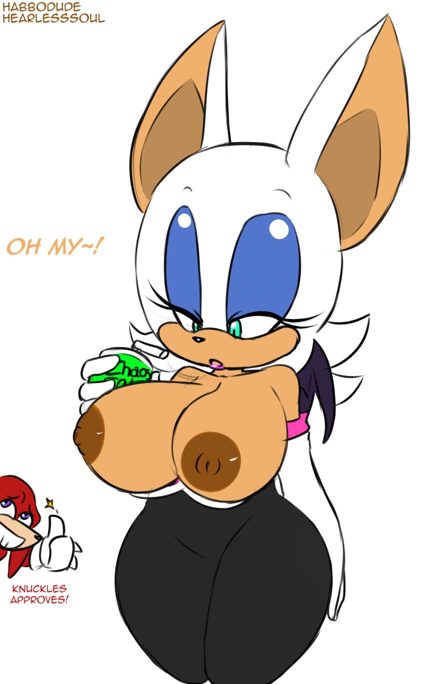 breast_expansion breasts cola female habbodude hearlesssoul knuckles_the_echidna male nipples rouge_the_bat sega sonic_(series)