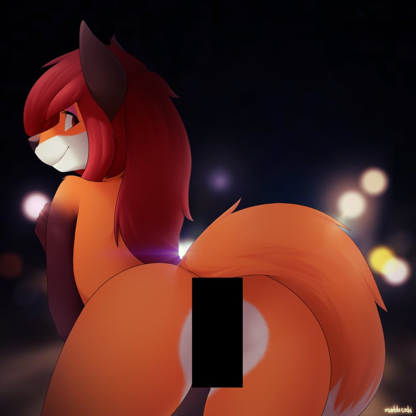 anthro ass censor_bar censored censored_genitalia censored_pussy edit edited female fox furry marblesoda nude pussy