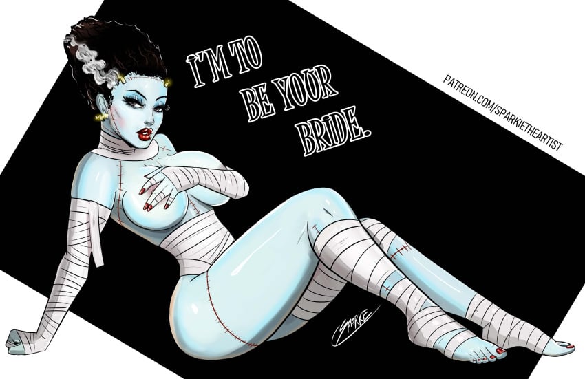 bride bride_of_frankenstein frankenstein frankenstein's_monster large_breasts pinup