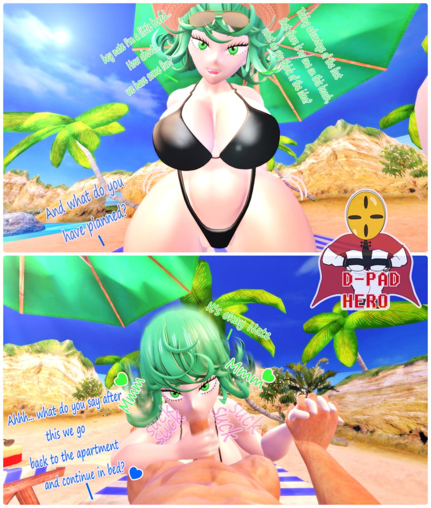 3d 3d_(artwork) ass ass_bigger_than_head beach beach_sex big_ass big_breasts big_butt big_thighs bikini bikini_bottom bikini_top blush breasts cock comic curvy_ass curvy_female curvy_hips curvy_thighs dpadhero felid fellatio green_eyes green_hair hand_on_penis holding_hands looking_at_viewer masturbation_while_looking minigirl nathan_drake one-punch_man petite petite_body petite_female sfm source_filmmaker source_filmmaker_(artwork) sucking sucking_penis tatsudrake tatsumaki text thick thick_ass thick_butt thick_hips thick_legs thick_thighs thighhighs thighs uncharted uncharted_4