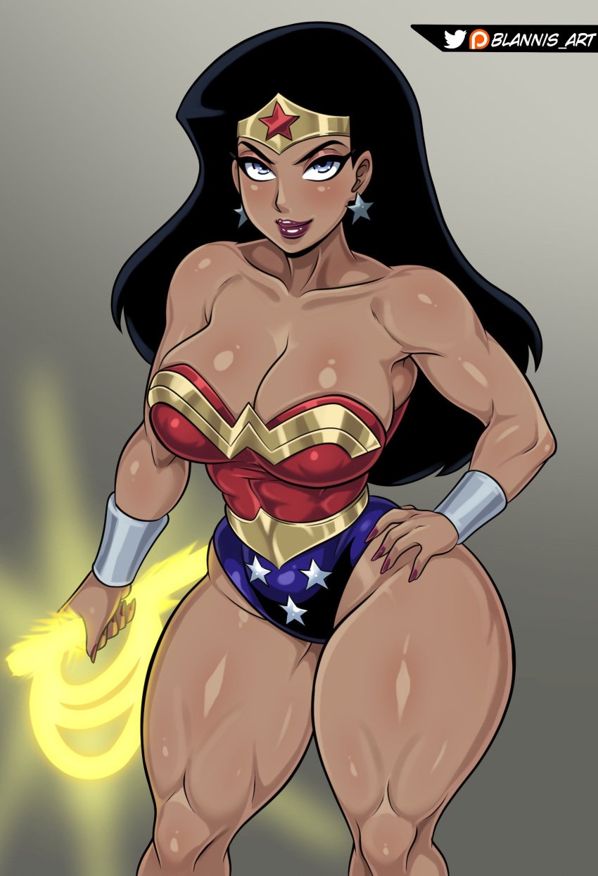 1girls absurd_res blannis_art breasts dc dcau diana_prince female female_only hi_res large_breasts looking_at_viewer solo thick_thighs thighs wide_hips wonder_woman wonder_woman_(series)