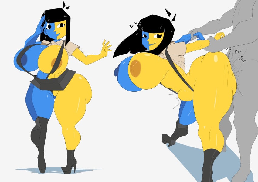 1girl 1girls 2020s 2024 2d 2d_(artwork) anon areola_slip areolae areolae_peeking arm_grab arms_behind_back ass ass_press backshots bangs big_ass big_breasts big_butt big_thighs black_eyes black_hair blue_skin bobcut bouncing_ass bouncing_breasts breasts butt cameltoe child_bearing_hips colored dat_ass dumptruck_ass ena ena_(series) erect_nipples fat_ass fat_butt female female_only grey_body heel_boots heels hourglass_figure huge_ass huge_breasts huge_butt impossible_clothes large_breasts loftysundew multicolored_body multicolored_nipples penis_bulge plap plapping pussy_eating_thong pussy_floss pussy_wedgie rough_sex sex shiny_ass shiny_breasts shiny_butt shiny_hair shiny_skin short_hair short_skirt side_ass skimpy skimpy_clothes skirt stomach_bulge thick_thighs thighs wardrobe_malfunction wide_hips womb_bulge yellow_skin youtube