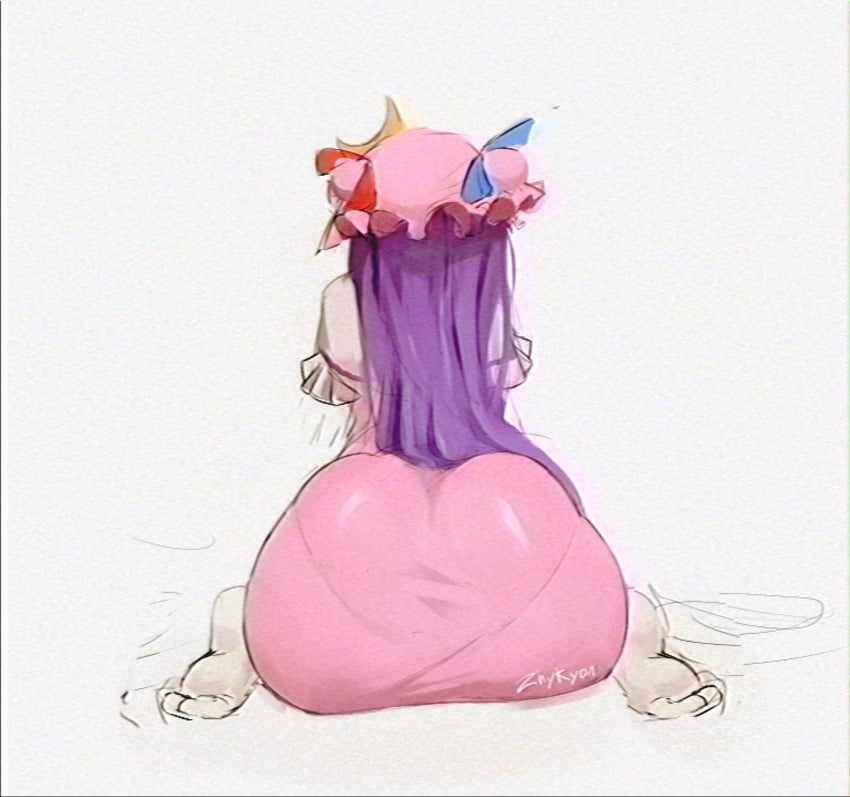 ass big_ass bubble_butt doughy_ass female huge_ass nyztsune pantylines patchouli_knowledge thick_thighs touhou wide_hips