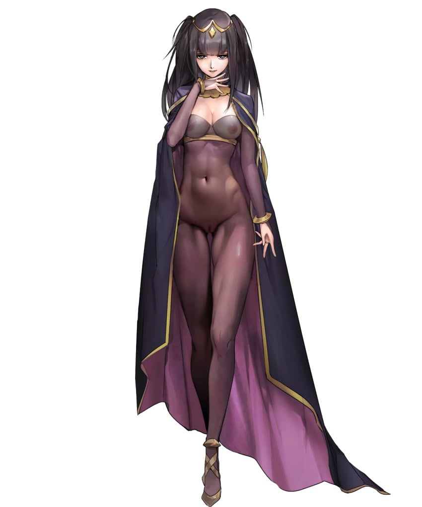 1girls blunt_bangs bodystocking bridal_gauntlets edit female female_only fire_emblem fire_emblem_awakening fire_emblem_heroes junluo980 nintendo nipples nipples_visible_through_clothing nude_edit nude_filter official_art see-through see-through_top solo tharja_(fire_emblem) transparent_background