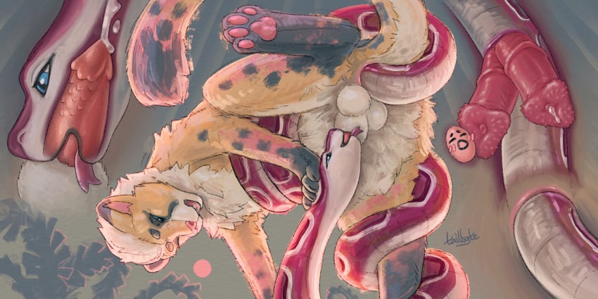 2_penises absurd_res anal anal_orgasm anal_sex animal_genitalia animal_penis anus ass balls blue_eyes bodily_fluids cheetah cum cum_in_mouth cum_inside cum_while_penetrated digital_media_(artwork) digital_painting_(artwork) diphallia diphallism duo ejaculation erection felid feline feline_genitalia feline_penis fellatio feral feral_on_feral feral_penetrated feral_penetrating feral_penetrating_feral forked_tongue fur genital_fluids genitals hair hemipenes hi_res internal looking_pleasured male male/male male_penetrated male_penetrating male_penetrating_male mammal markings multi_genitalia multi_penis open_mouth oral orgasm outside pawpads paws penetration penile penile_spines penis plant prostate prostate_stimulation reptile scalie sex shaded signature simple_background snake spots stretched_anus suel tail tailbyte taily_(tailbyte) tongue tongue_out white_body white_fur xray_view yellow_body