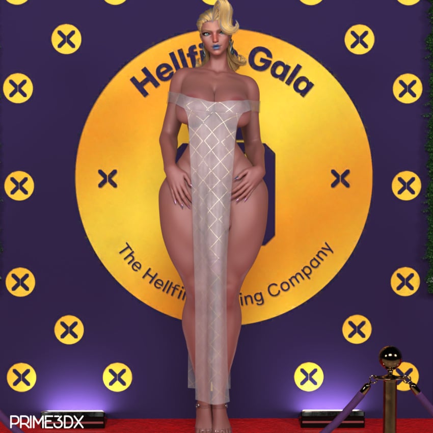 1futa 3d balls big_areola big_balls big_breasts big_hips big_nipples big_penis big_thighs blonde_female blonde_hair blue_eyes blue_lipstick breasts emma_frost emma_frost_(marvel_rivals) female futa_only futanari heels hellfire_gala intersex loincloth_dress marvel marvel_comics marvel_rivals milf mommy penis prime3dx red_carpet see-through_clothing solo thick thick_thighs x-men