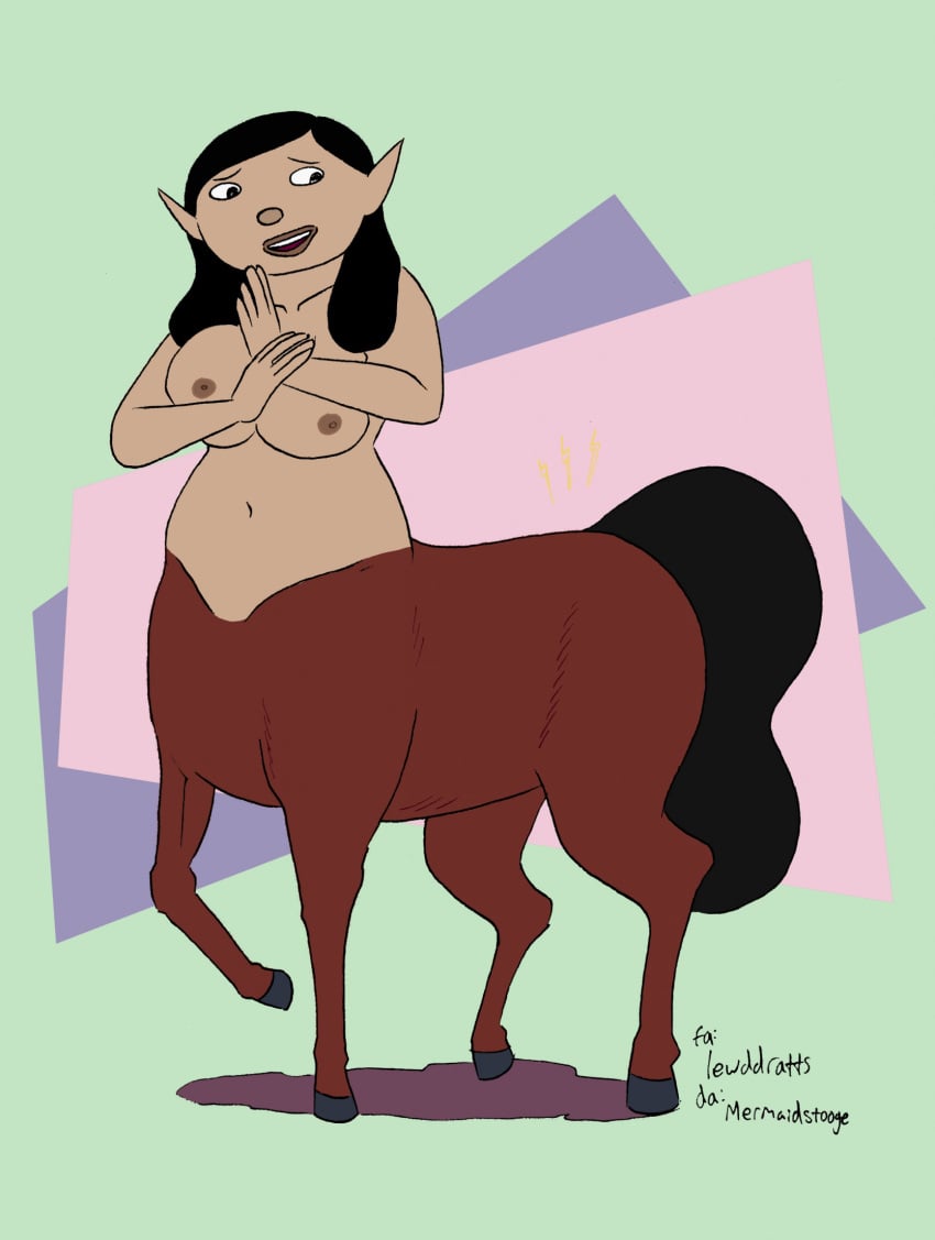 after_transformation alternate_species black_hair breasts centaur china,_il female lewddratts pony_merks tagme