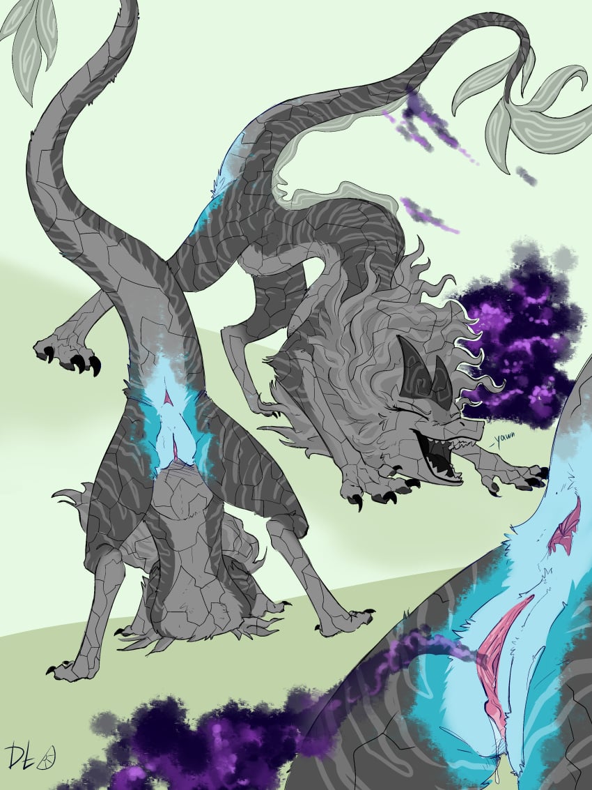 absurd_res anus butt close-up cloud dark-tangerine_(artist) disney dragon dragoness eastern_dragon female feral fur genitals hi_res horn immobilization inanimate_transformation liquid magic mythological_creature mythological_scalie mythology open_mouth petrification pussy raya_and_the_last_dragon rock scalie sisu_(ratld) solo tail transformation yawn