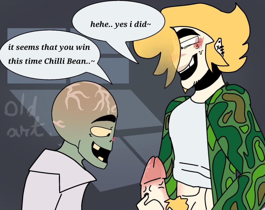 body_hair chester_chillibean dick dr_zomboss gay male male_only oc oc_x_canon penis pvz