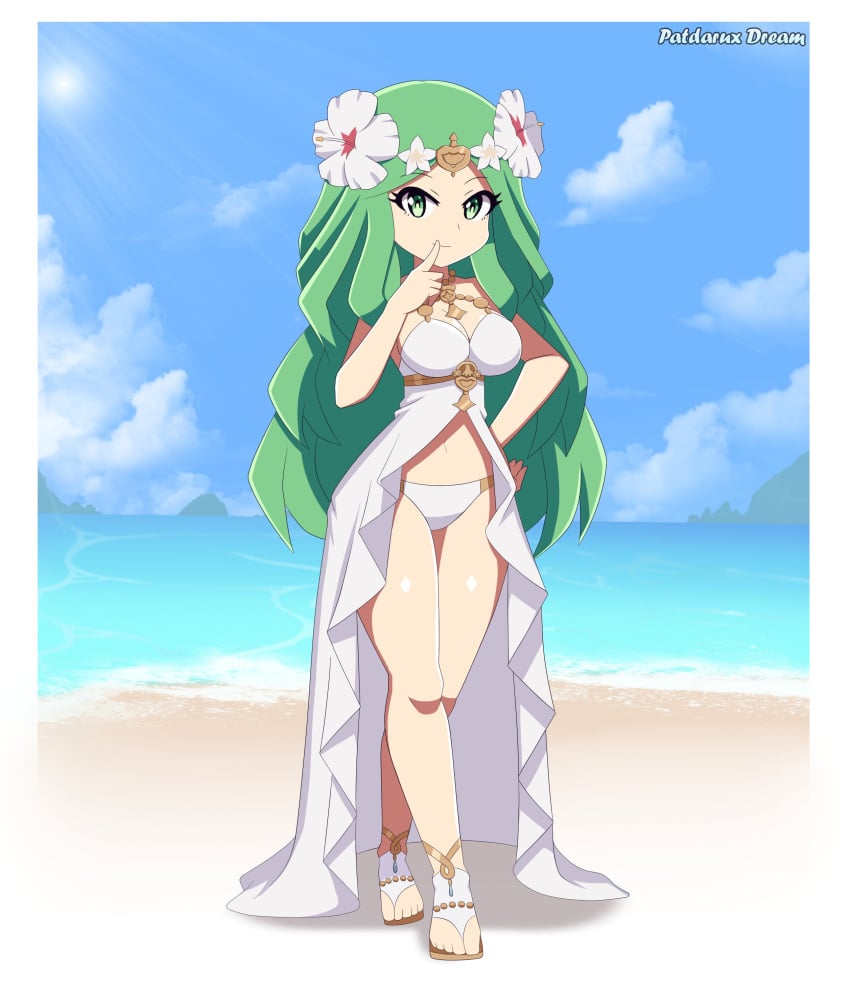 1girls alternate_costume bikini breasts female female_only fire_emblem fire_emblem:_three_houses fire_emblem_heroes looking_at_viewer nintendo official_alternate_costume patdarux rhea_(fire_emblem) rhea_(summer)_(fire_emblem) solo swimsuit white_bikini white_swimsuit