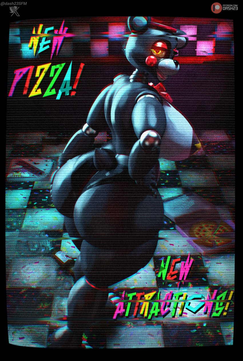 3d dash23 english_text female five_nights_at_freddy's lefty_(fnaf) rule_63 sfm source_filmmaker tv