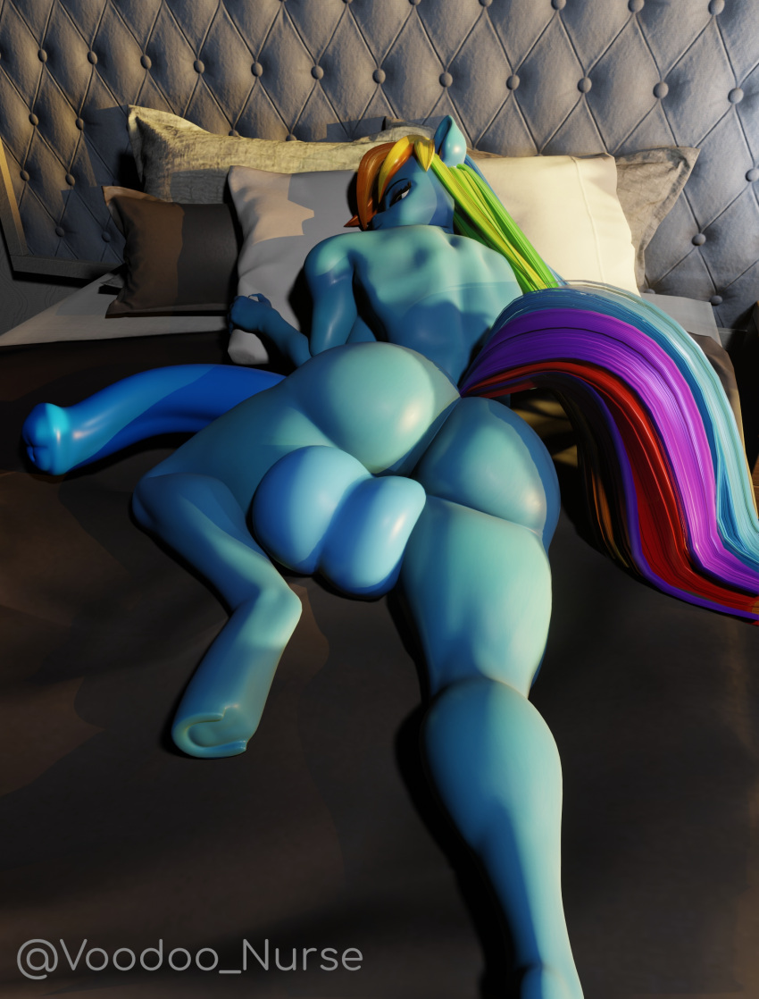 1futa 2024 absurd_res animal_genitalia animal_penis anthro ass balls bed big_balls big_butt big_penis blue_body blue_fur equid equine equine_genitalia equine_penis friendship_is_magic fur furniture futanari genitals gynomorph hair hasbro hi_res hooves huge_balls huge_cock humanoid intersex lying lying_on_bed mammal multicolored_hair multicolored_tail muscular muscular_anthro my_little_pony on_bed penis rainbow_dash_(mlp) rainbow_hair rainbow_tail sad solo solo_futa tail voodoo_nurse