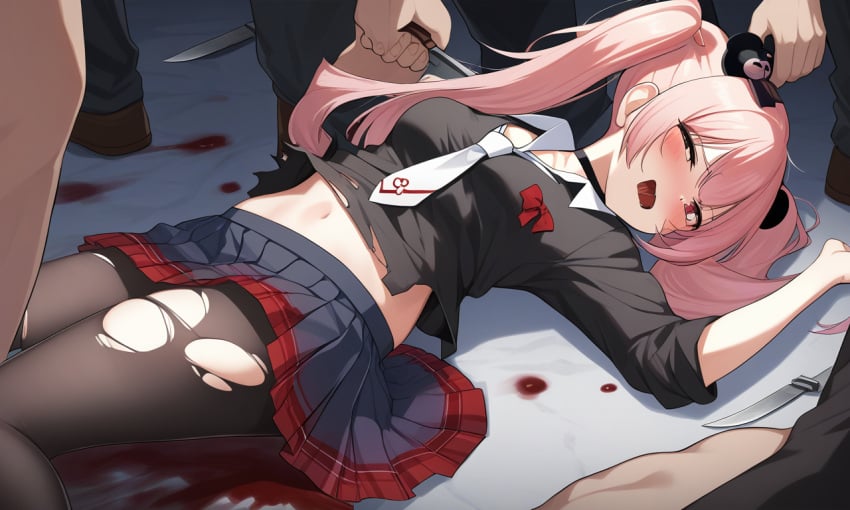 ai_generated blood danganronpa gangrape junko_enoshima peril