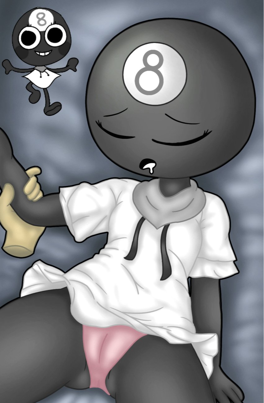 black_body dandy's_world drooling floating_hands on_bed open_legs pink_panties reference_image roblox sleep_molestation tagme tight_panties toodles_(dandy’s_world) white_dress