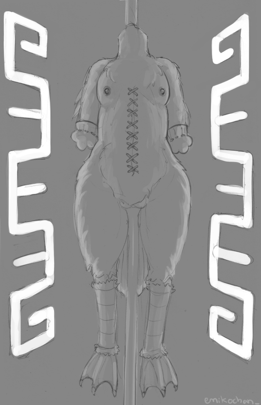 1girls 2013 anthro ariel_celestia avian breasts chubby cooking corpse dead death decapitation emikochan feathers female female_death headless monochrome nipples oral oven pussy sketch smooth_fur snuff solo spitroast stitches stuffing swan talons thighs webbed_feet