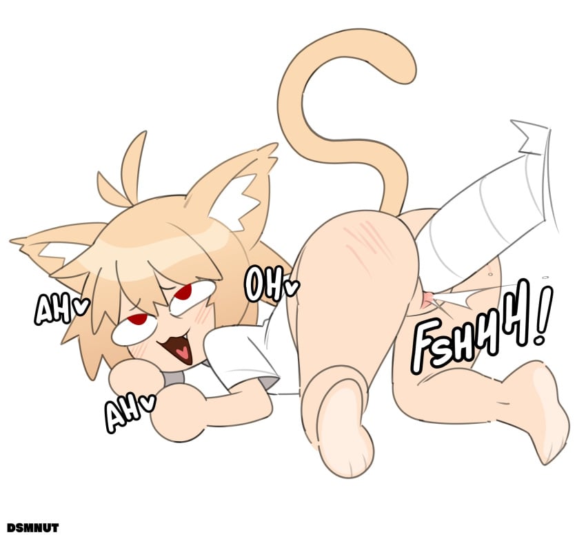 all_fours animal_humanoid ass blonde_hair blush bottomless cat_humanoid clothed clothing dsmnup duo feet felid felid_humanoid feline feline_humanoid female genitals hair hi_res humanoid looking_pleasured male mammal mammal_humanoid neco-arc penetration penis pussy red_eyes sex shirt shirt_only signature solo_focus tail topwear topwear_only tsukihime type-moon vaginal_penetration vaginal_penetration white_clothing white_shirt white_topwear